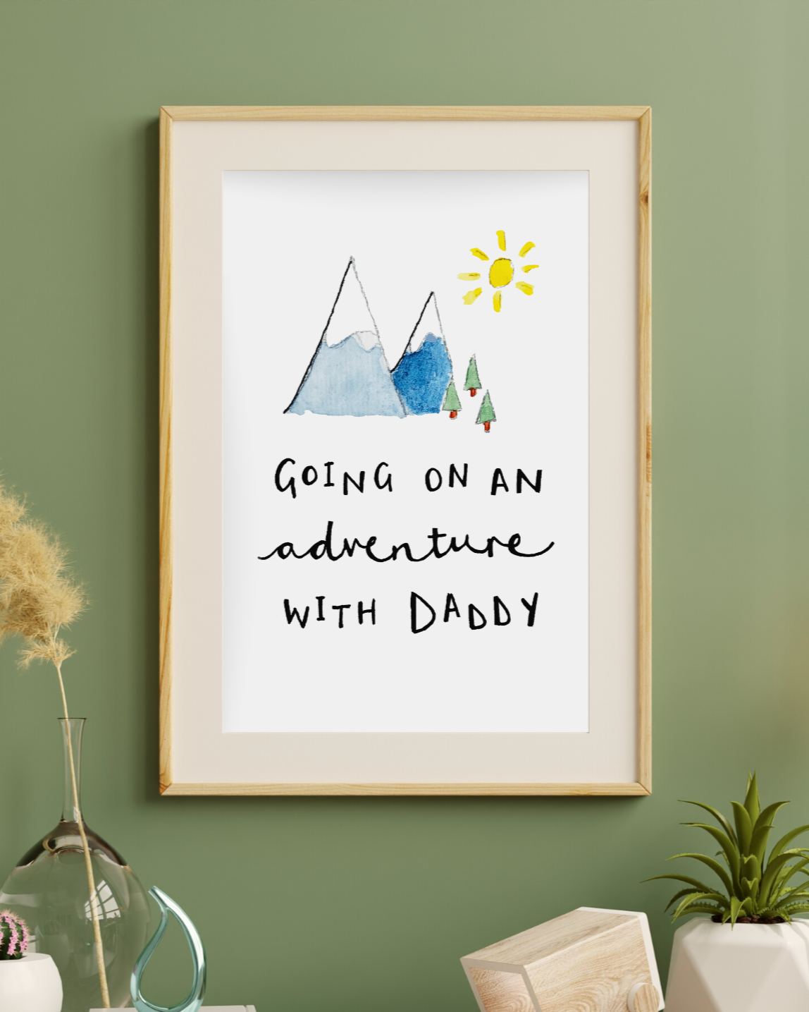 Going on an adventure with Daddy A4 Nursery Wall Art Print - Ruby and Rafe