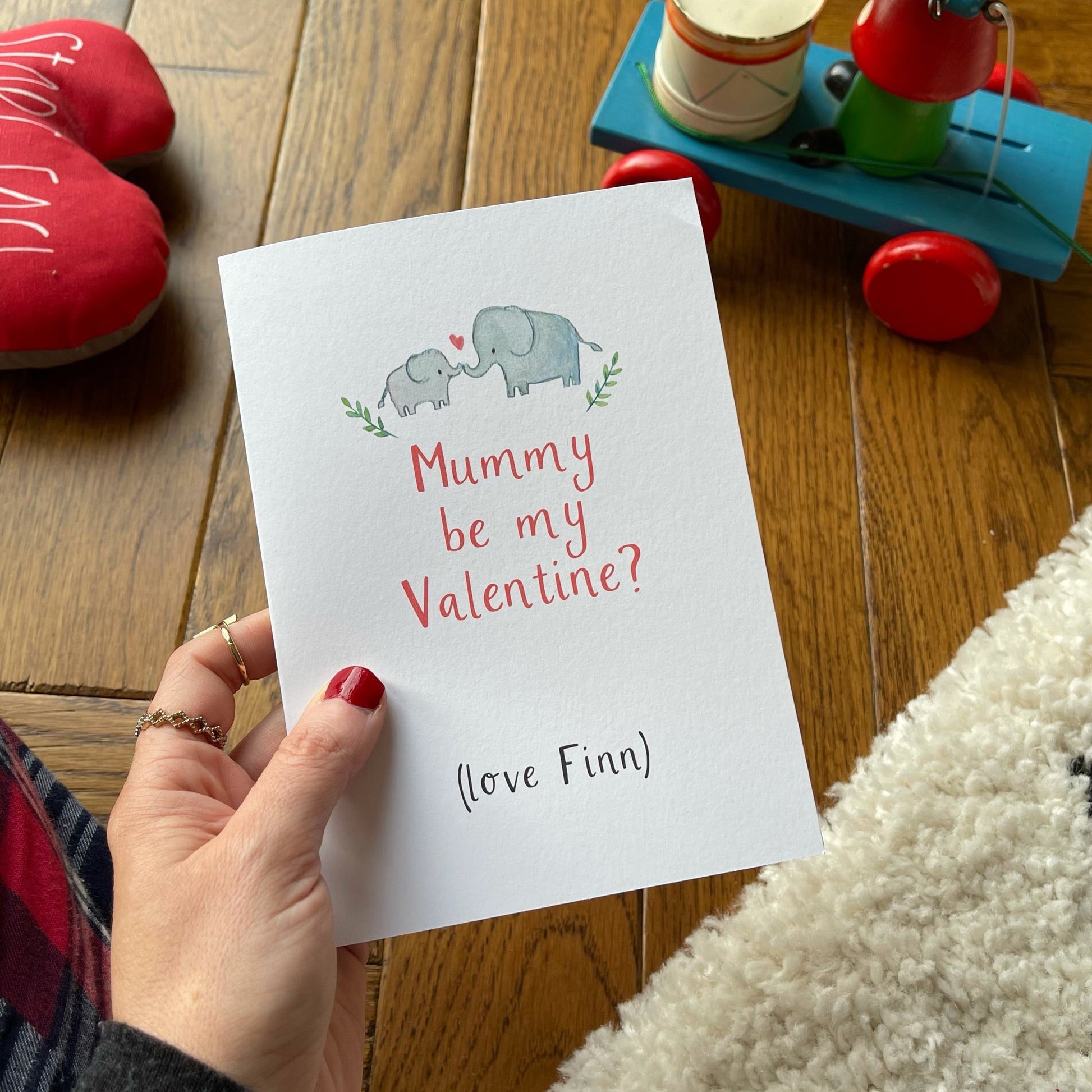 Personalised Mummy Be My Valentine Card - Ruby and Rafe