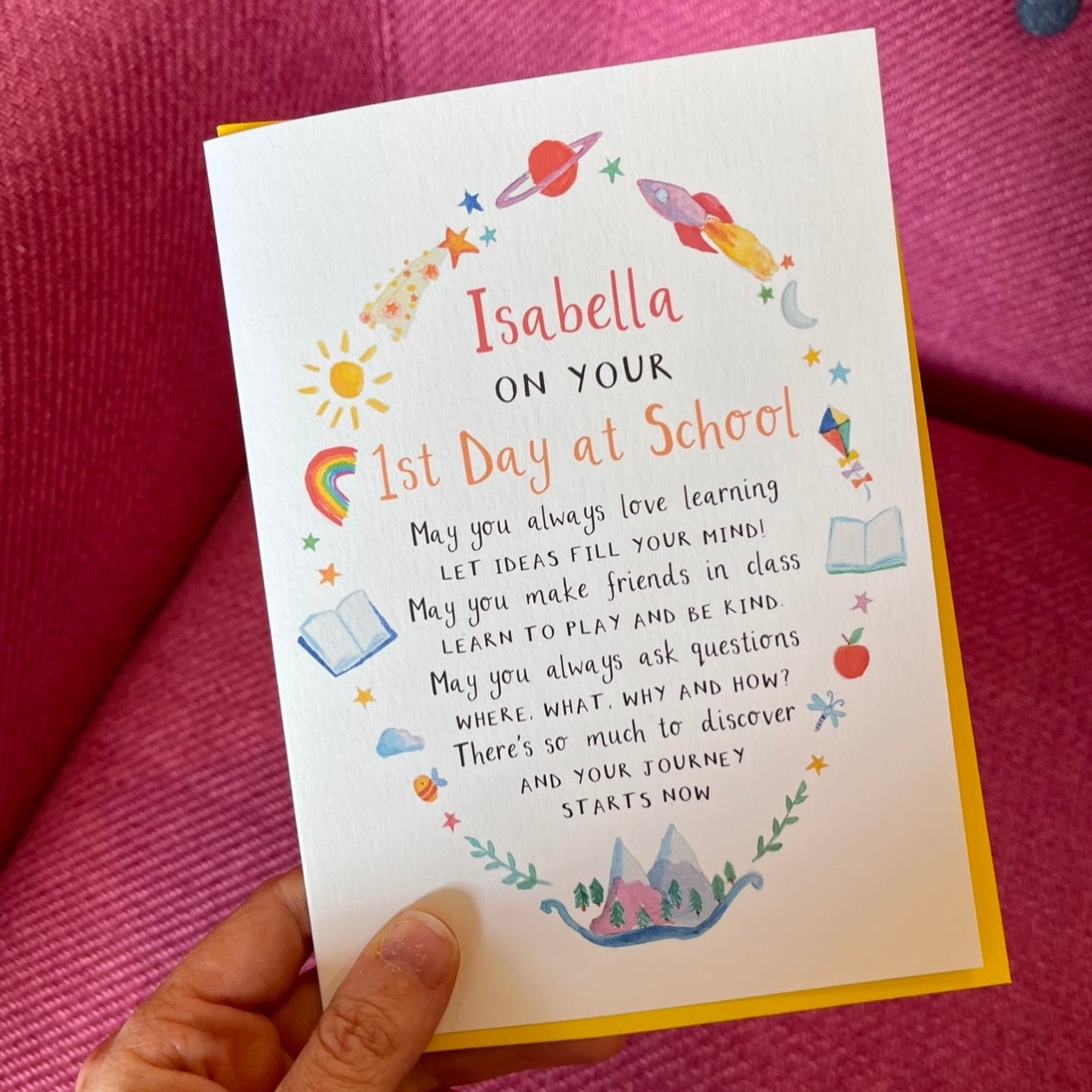 Personalised First Day at School Card - Ruby and Rafe