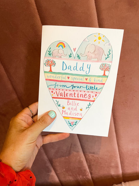 Personalised Daddy From Your Little Valentine Card - Ruby and Rafe