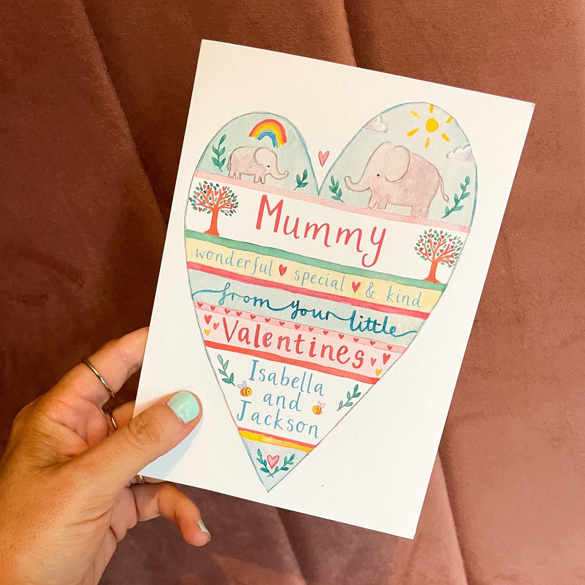 Personalised Mummy From Your Little Valentine Card - Ruby and Rafe