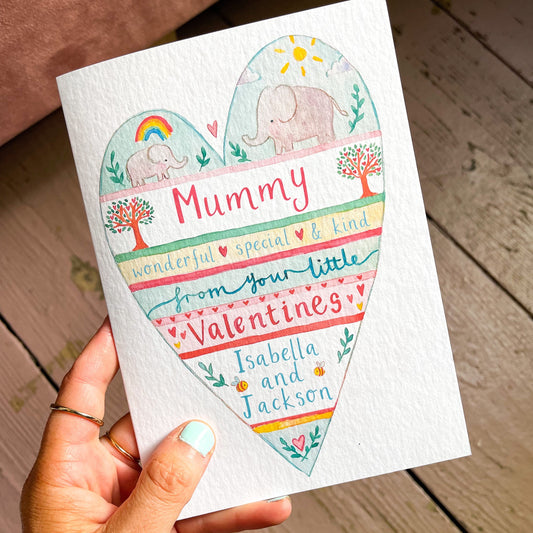 Personalised Mummy From Your Little Valentine Card - Ruby and Rafe