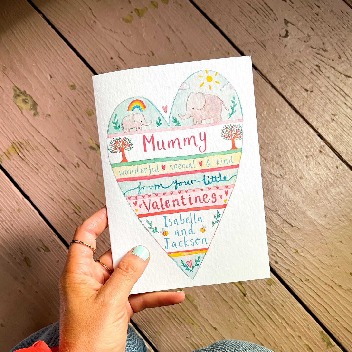 Personalised Mummy From Your Little Valentine Card - Ruby and Rafe