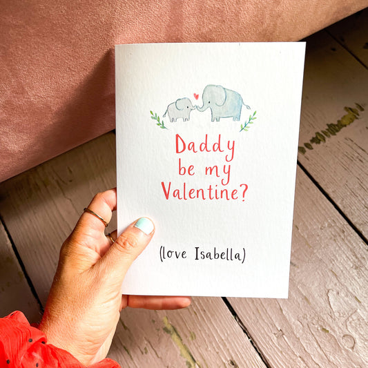 Personalised Daddy Be My Valentine Card - Ruby and Rafe