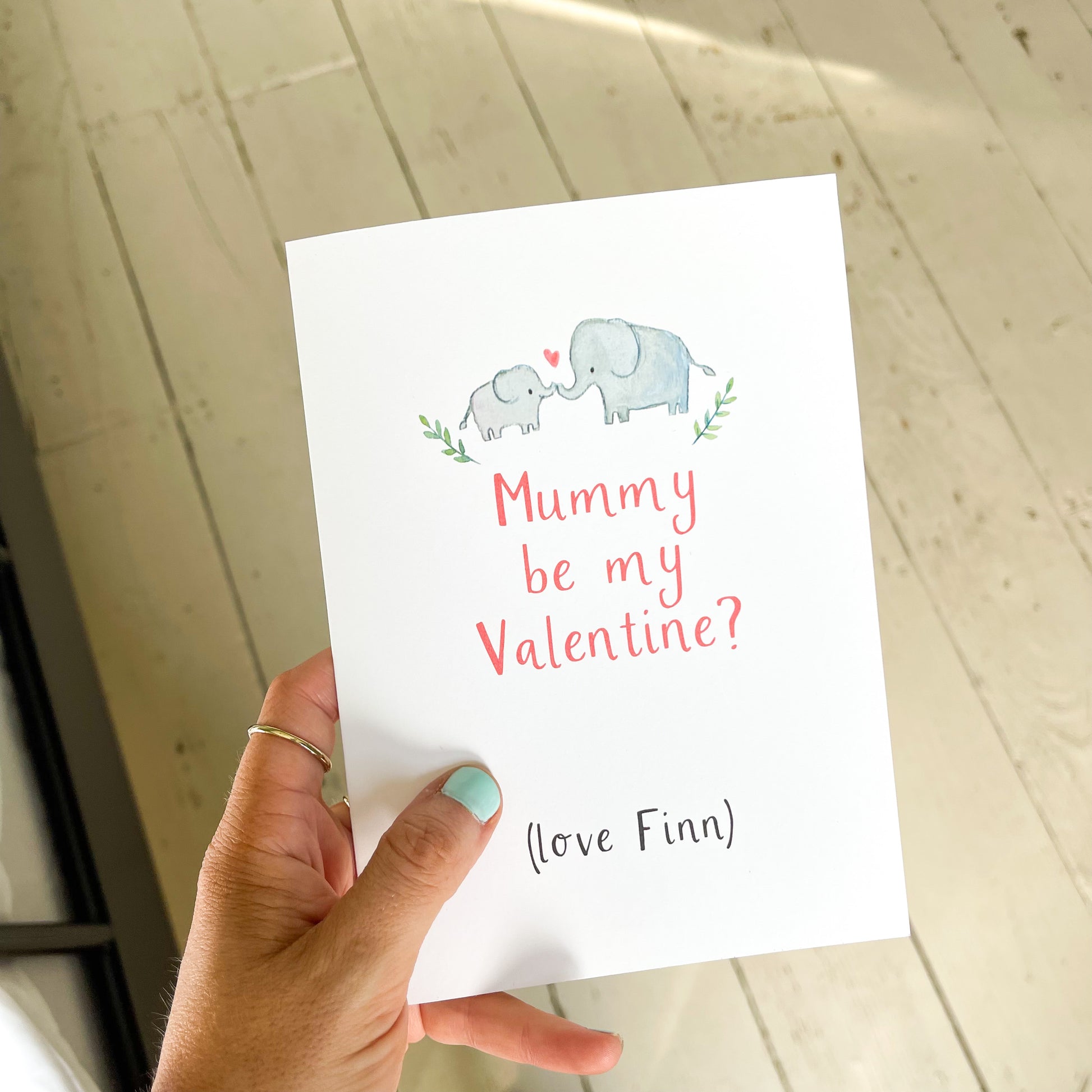 Personalised Mummy Be My Valentine Card - Ruby and Rafe