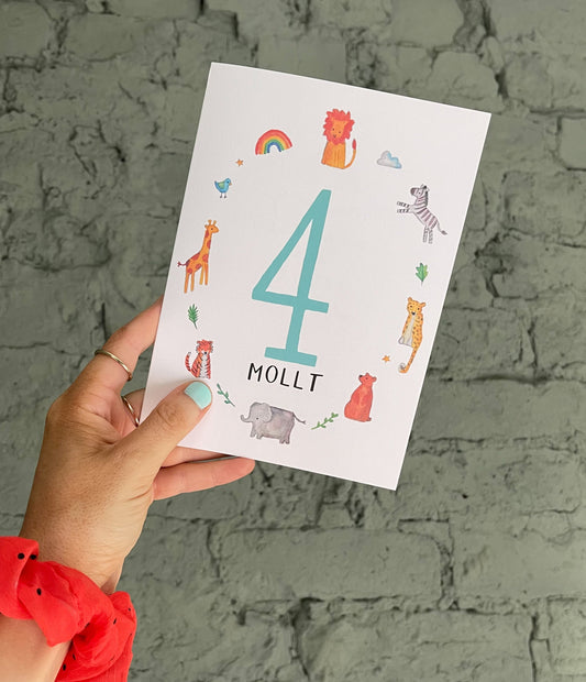 Personalised Age Number Birthday Card - Ruby and Rafe