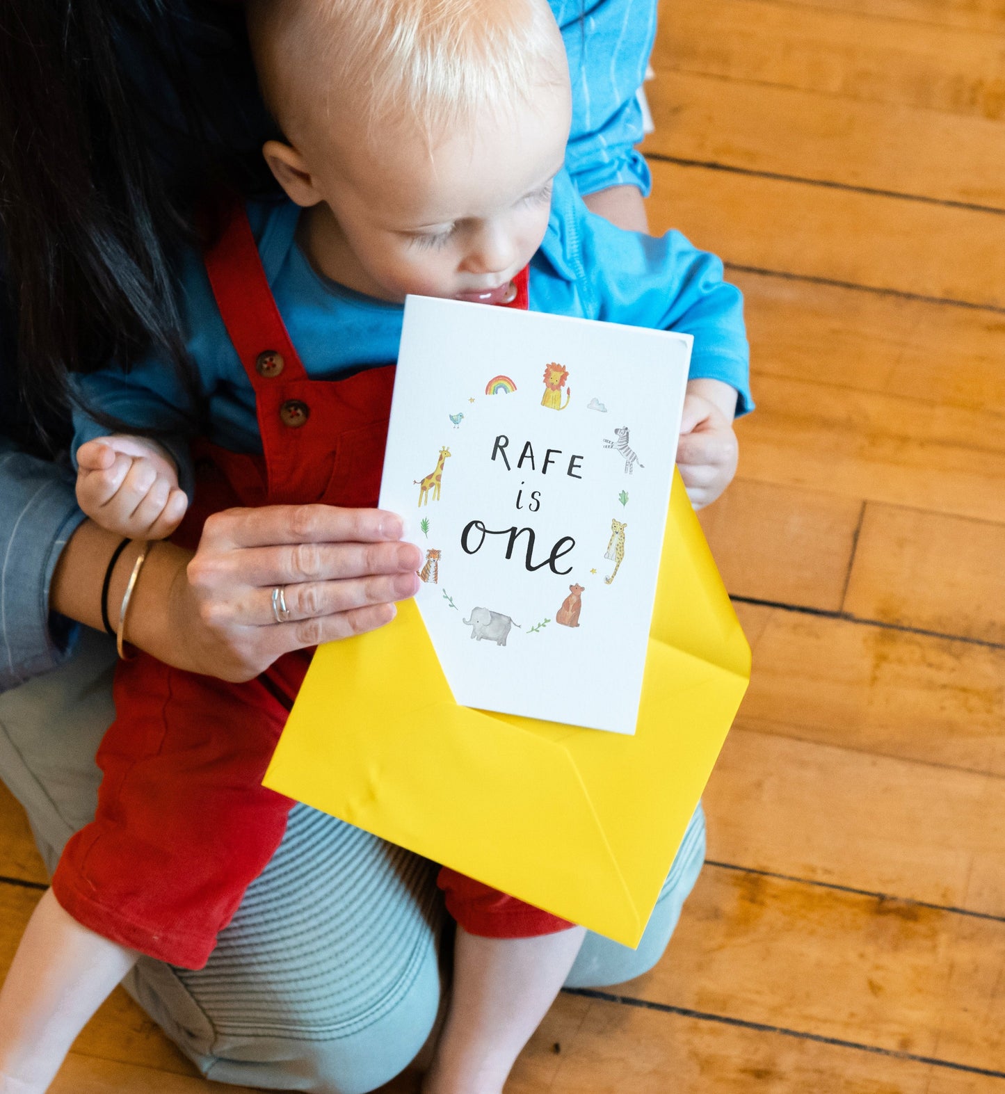 Personalised Name and Age Animals Birthday Card - Ruby and Rafe