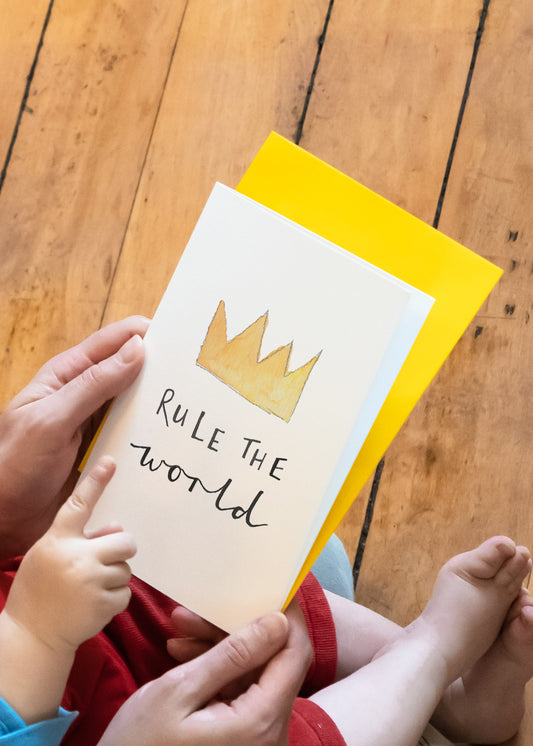 'Rule the World' Childrens Birthday Card - Ruby and Rafe