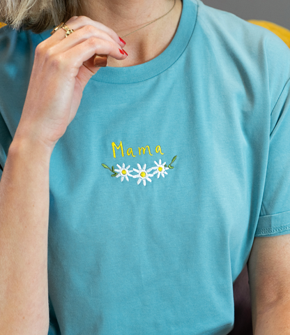 Embroidered Mama Daisy T Shirt