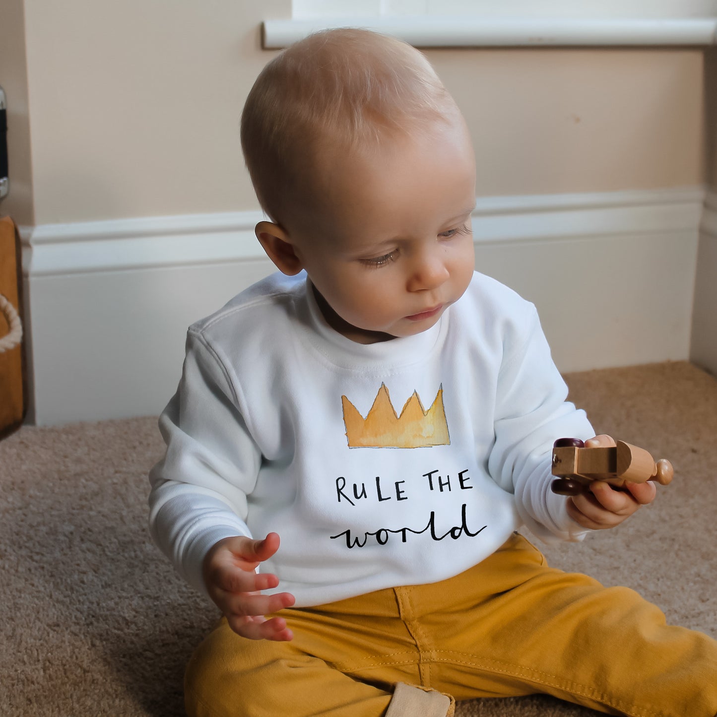 'Rule The World' Baby Sweatshirt - Ruby and Rafe