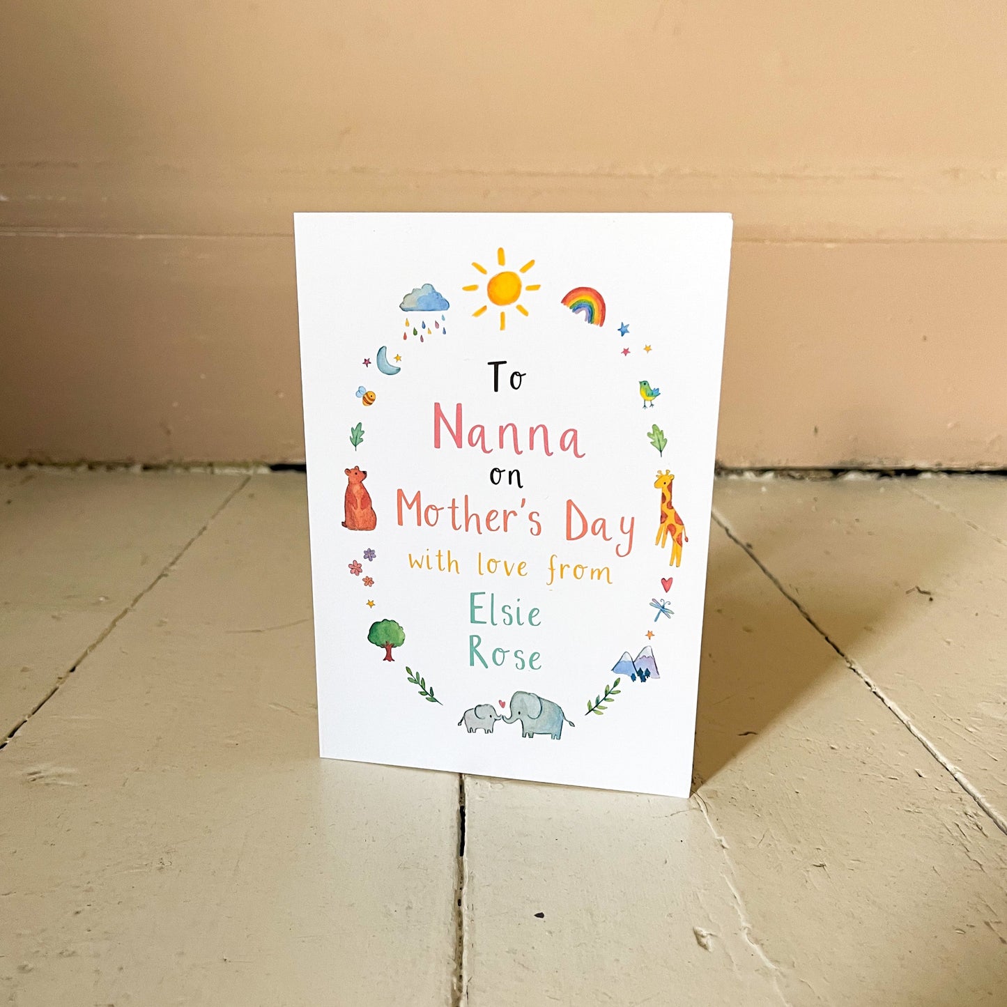 Personalised To Nanna Gran On Mothers Day Card - Ruby and Rafe