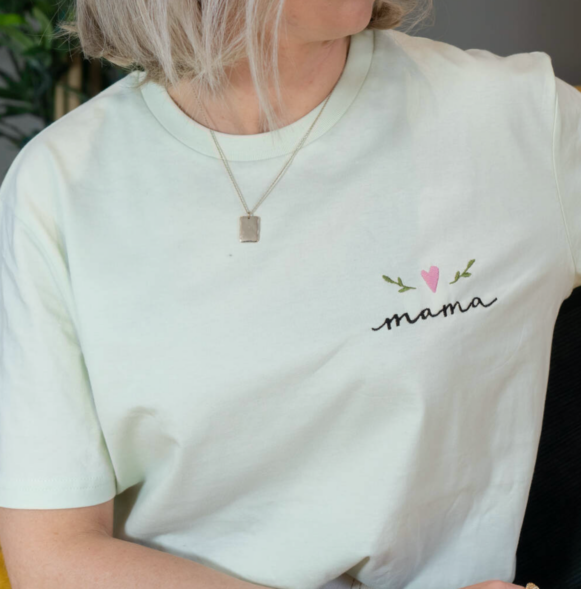 Embroidered Mama Organic T Shirt - Ruby and Rafe