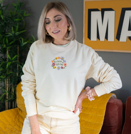 Embroidered Bloom And Grow Sweatshirt - Ruby and Rafe