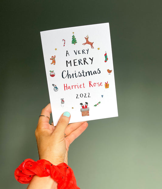 Personalised Very Merry Christmas Card