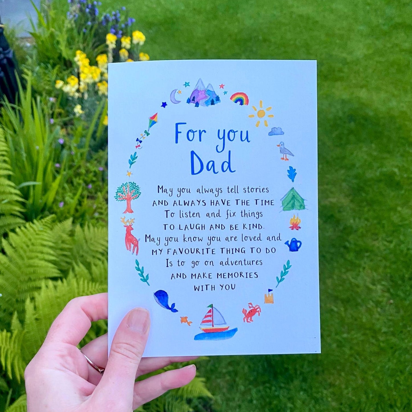 Personalised Wish for Dad Grandad Father's Day Card - Ruby and Rafe