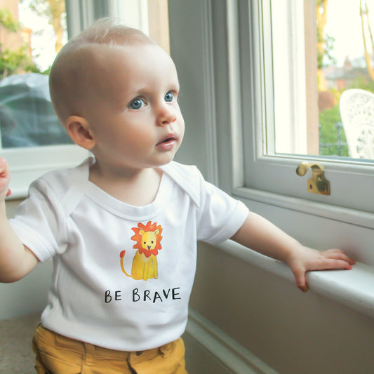 'Be Brave' Lion Babygrow - Ruby and Rafe