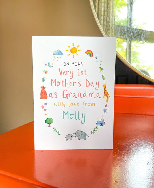 Personalised 1st Mothers Day Nana Gran Card