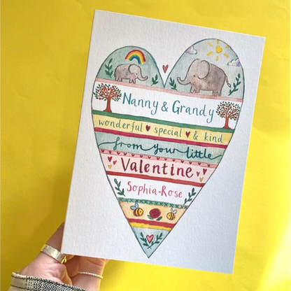 Personalised Grandparents From Your Little Valentine Card - Ruby and Rafe