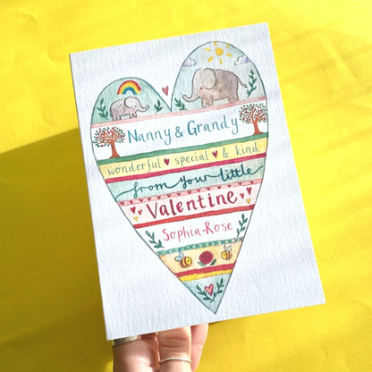 Personalised Grandparents From Your Little Valentine Card - Ruby and Rafe