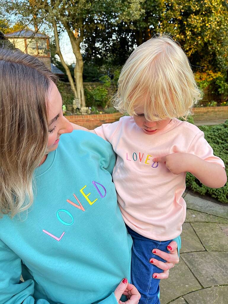 Embroidered 'Loved' Baby Toddler T Shirt - Ruby and Rafe