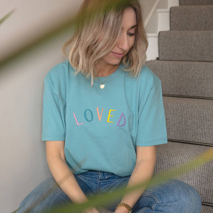 Embroidered Loved Organic T Shirt - Ruby and Rafe