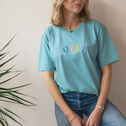 Embroidered Loved Organic T Shirt - Ruby and Rafe