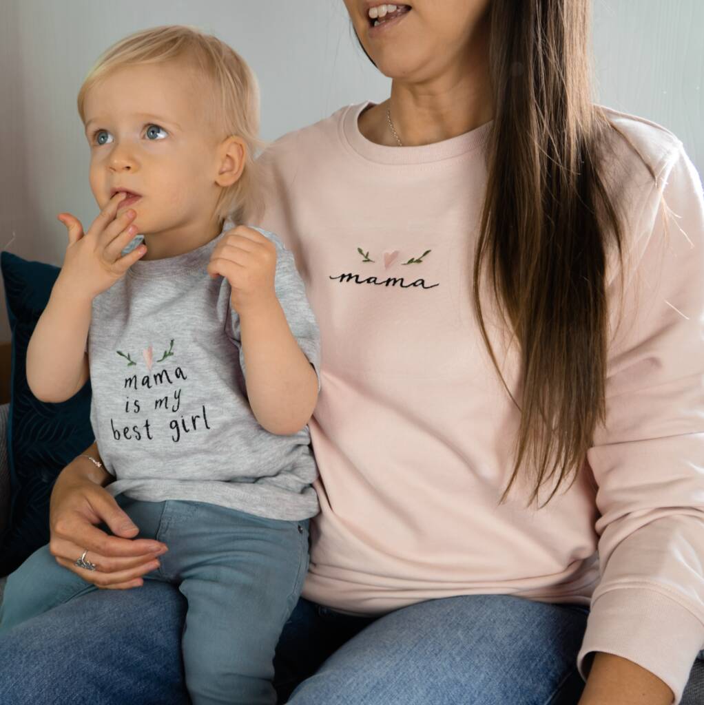 Embroidered Mama Organic Sweatshirt - Ruby and Rafe
