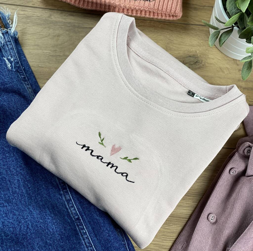 Embroidered Mama Organic Sweatshirt - Ruby and Rafe