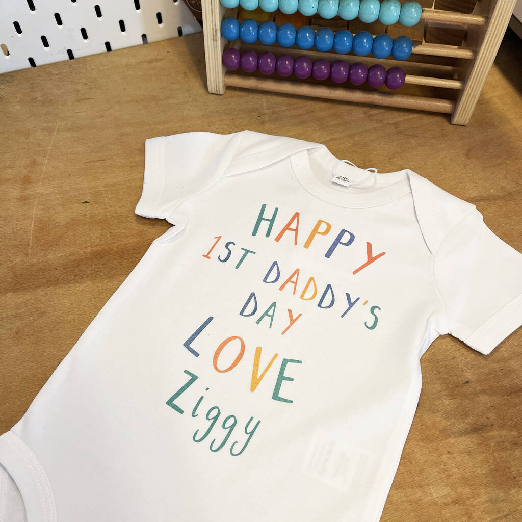 'Happy First Daddy's Day' Father's Day Babygrow - Ruby and Rafe