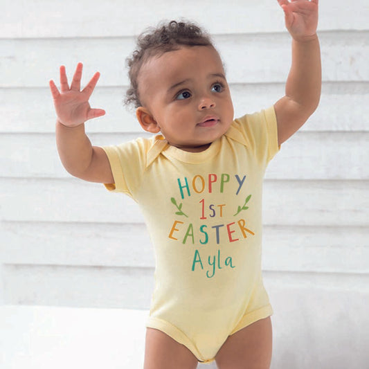 'Happy First Easter' Personalised Babygrow - Ruby and Rafe