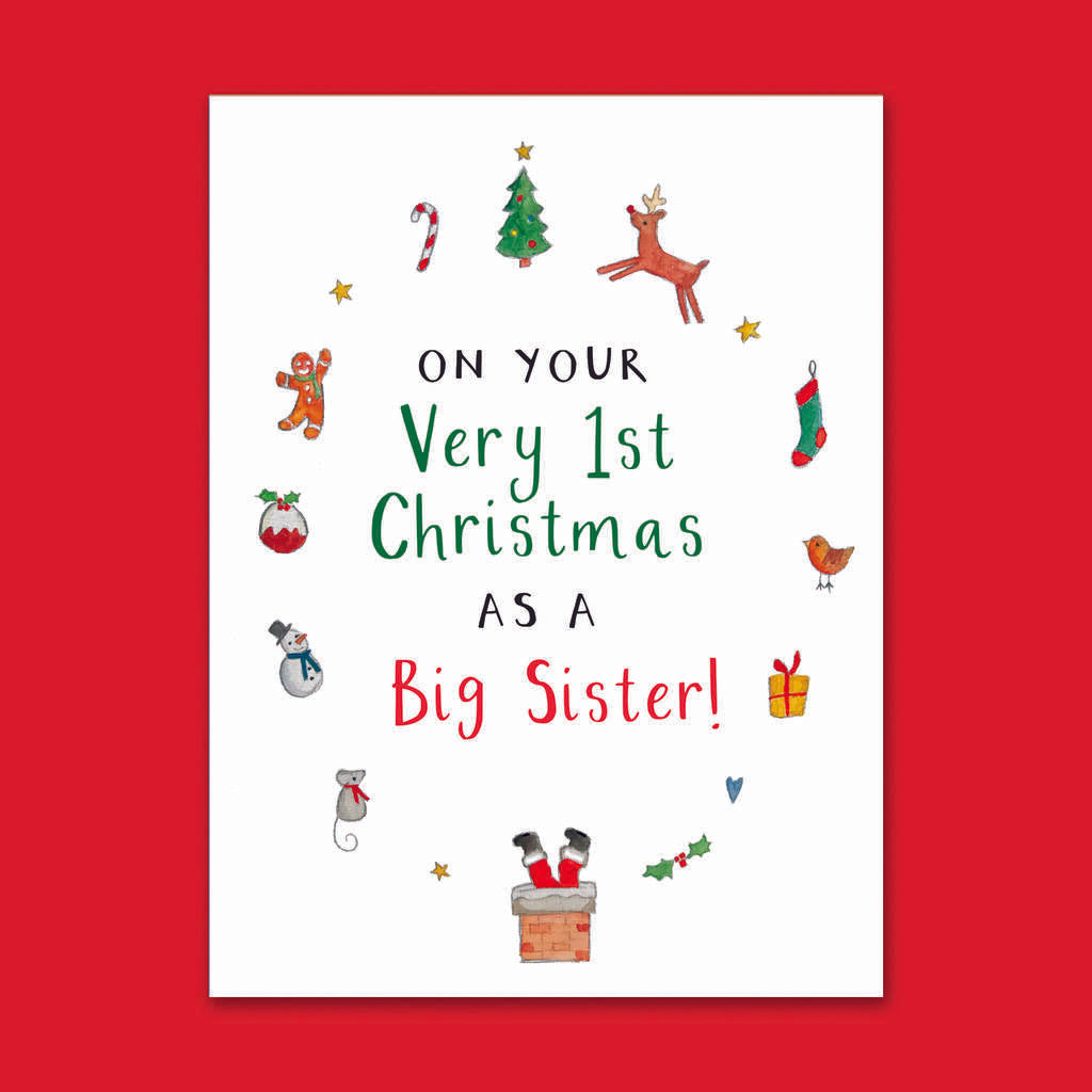 First Christmas As Big Sister Card - Ruby and Rafe