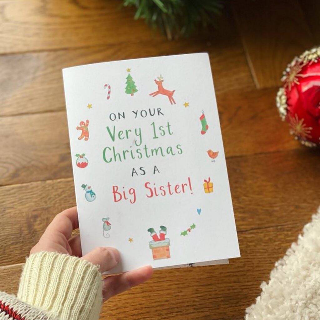 First Christmas As Big Sister Card - Ruby and Rafe