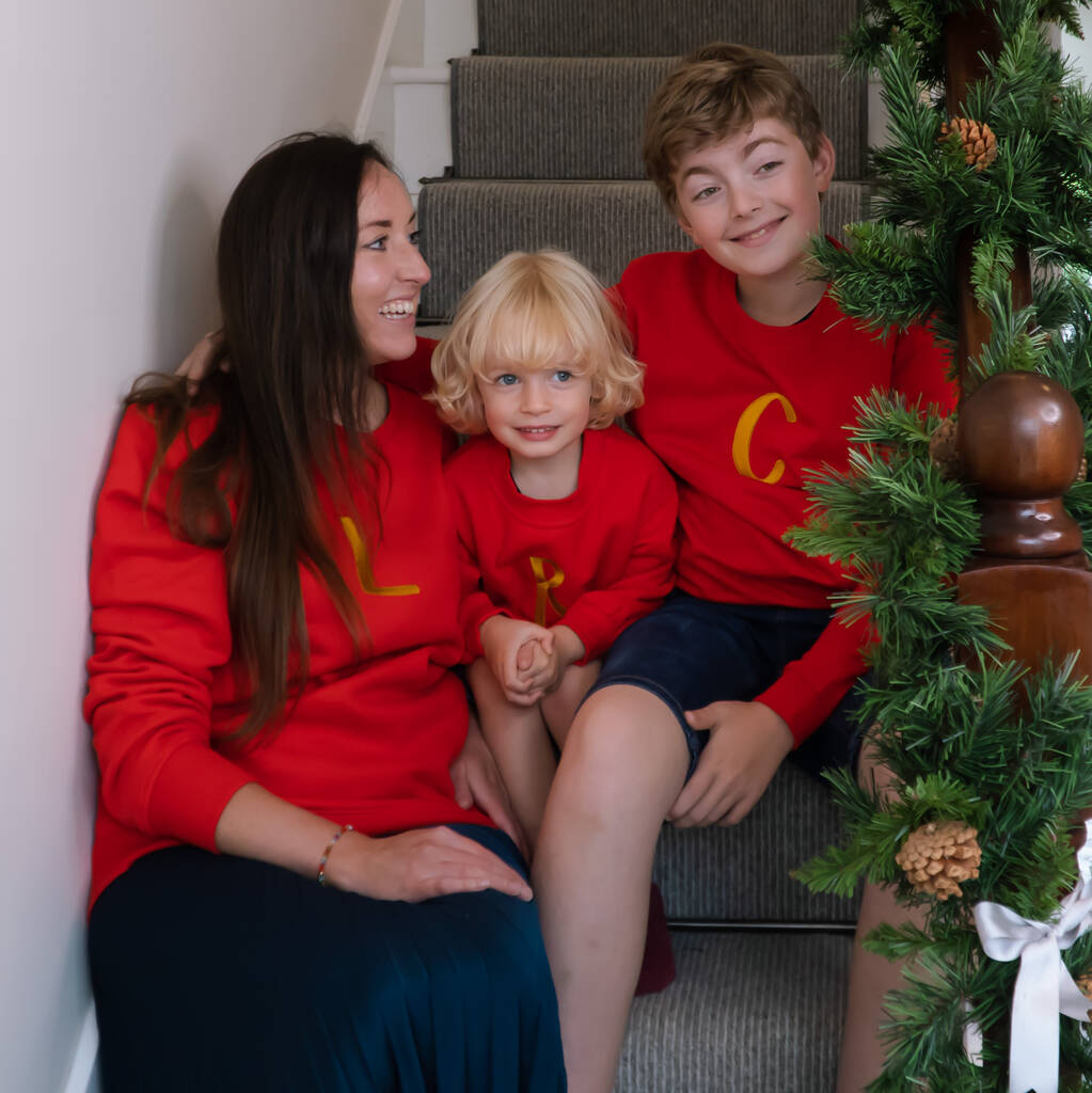 Personalised Initial Children's Christmas Sweatshirt - Ruby and Rafe