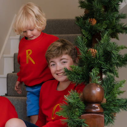 Personalised Initial Children's Christmas Sweatshirt - Ruby and Rafe