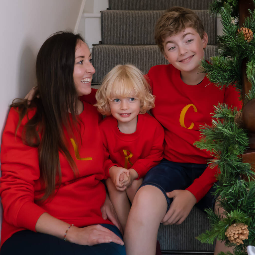 Personalised Initial Children's Christmas Sweatshirt - Ruby and Rafe