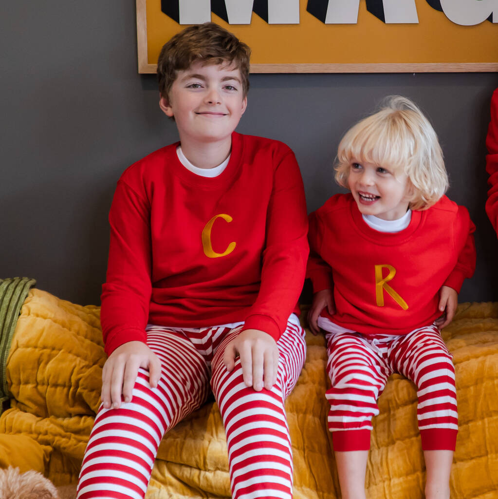 Personalised Initial Children's Christmas Sweatshirt - Ruby and Rafe