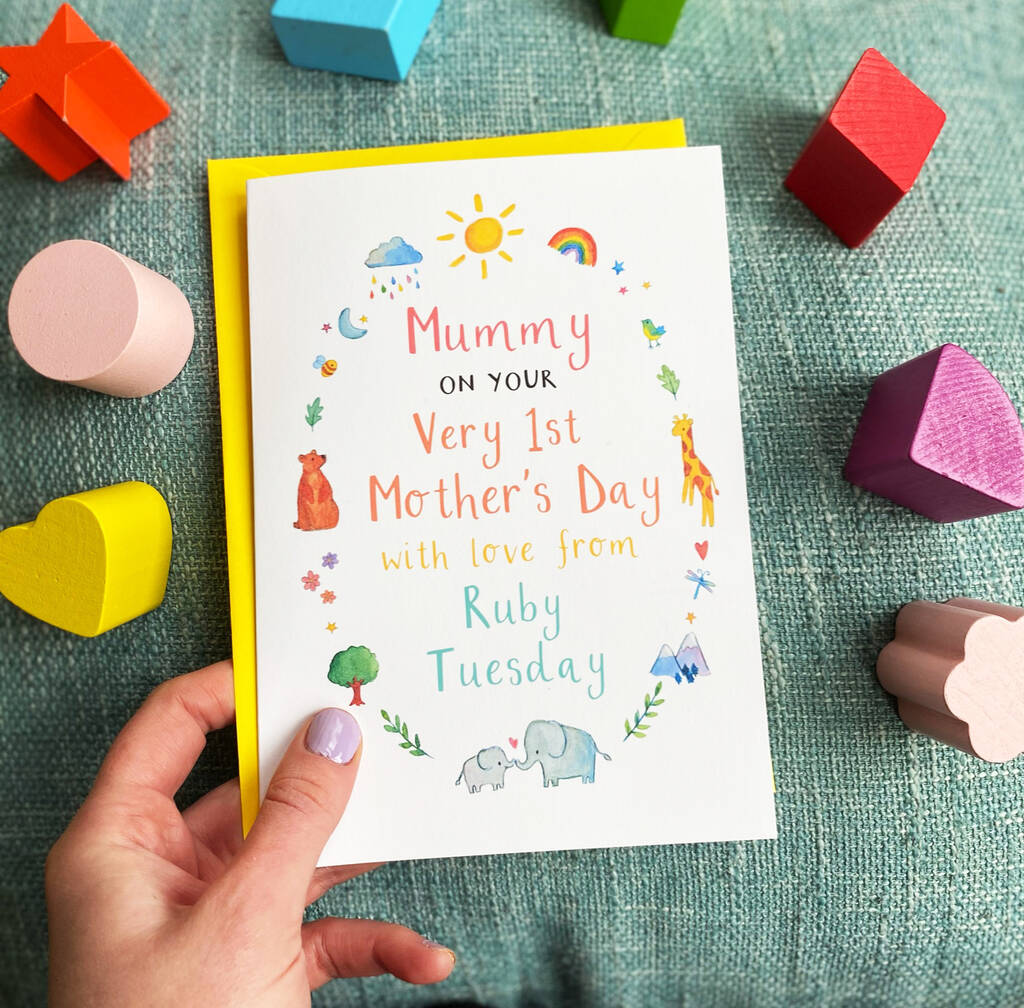 Personalised Very 1st Mothers Day Mummy Card - Ruby and Rafe