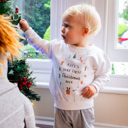 Personalised 'Very First Christmas' Sweatshirt - Ruby and Rafe