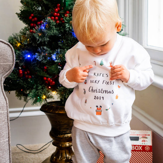 Personalised 'Very First Christmas' Sweatshirt - Ruby and Rafe