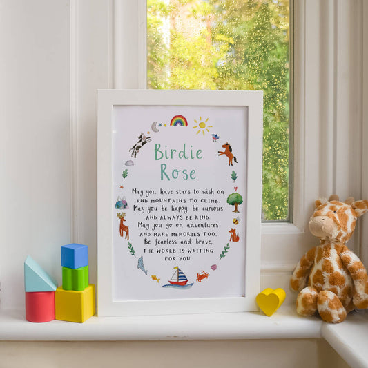 Personalised 'Wish For A Child' A4 Wall Art Print - Ruby and Rafe
